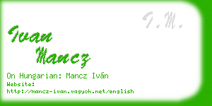 ivan mancz business card