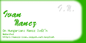 ivan mancz business card